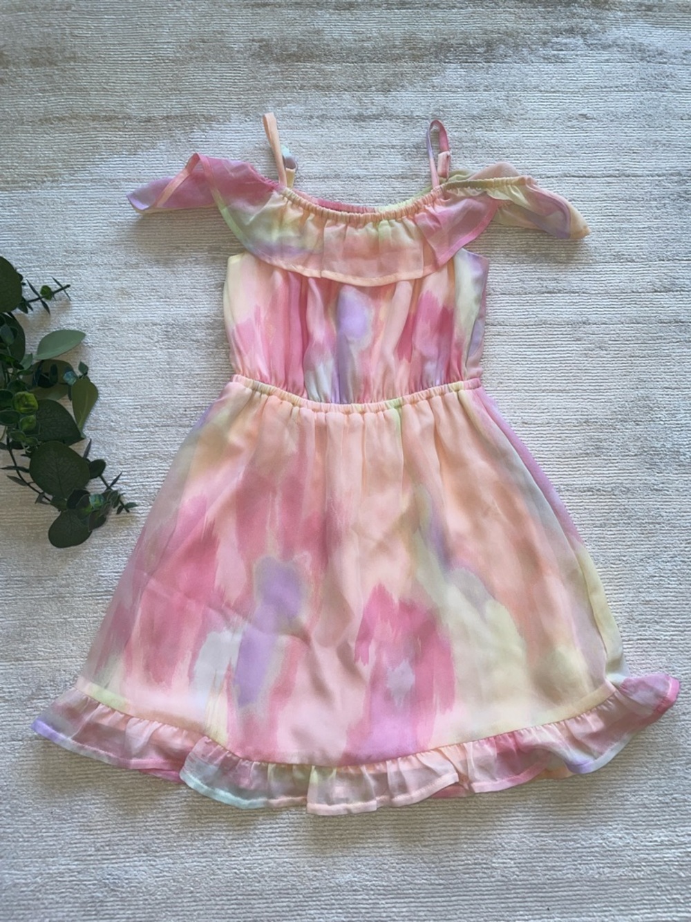 Place | Watercolor Ruffle Dress